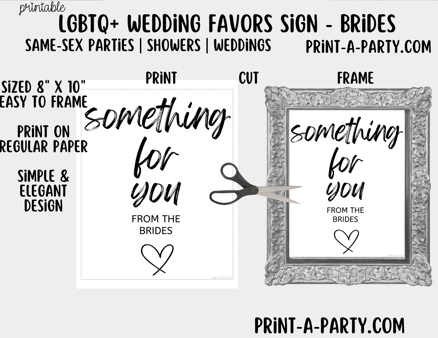 LGBTQ+ Printable Wedding Favor Sign - From the Brides (8x10) –  PDF