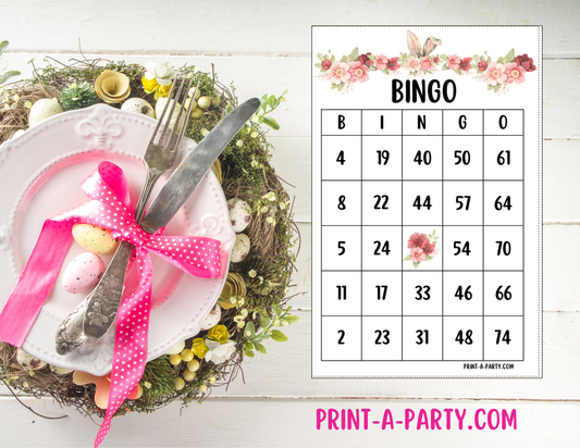 BINGO: Spring Easter Bingo | Spring Florals | Spring Activities | Parties | Classroom | 30, 40, or 50 cards