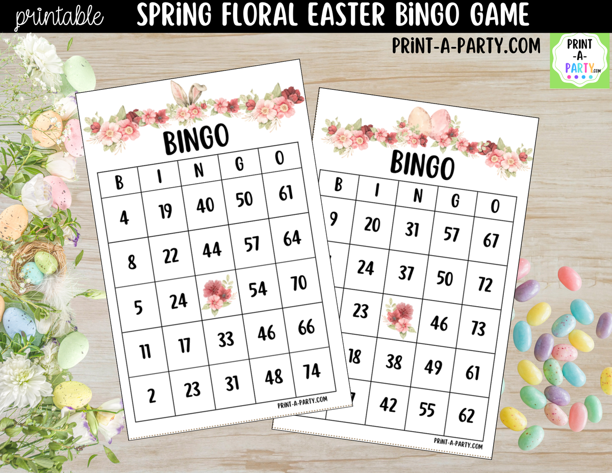 Spring Floral Easter Bingo Printable | Number Game