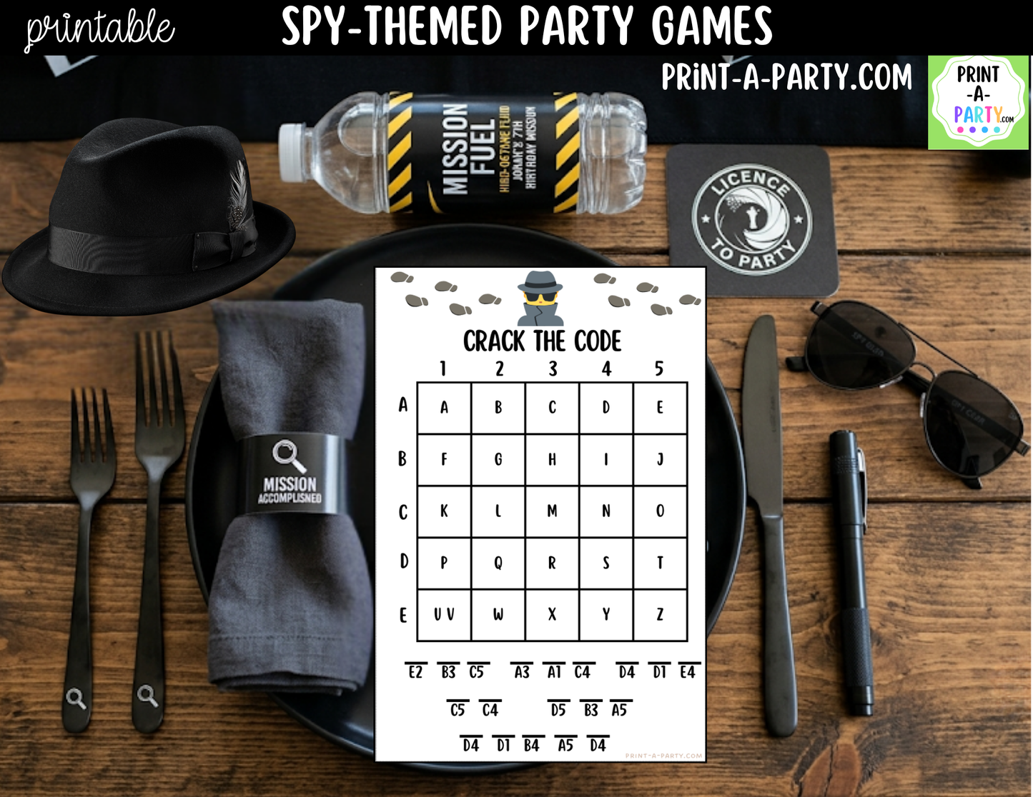 Spy Birthday Party Game Bundle | Detective Party Games | Printable Kids Party Activities