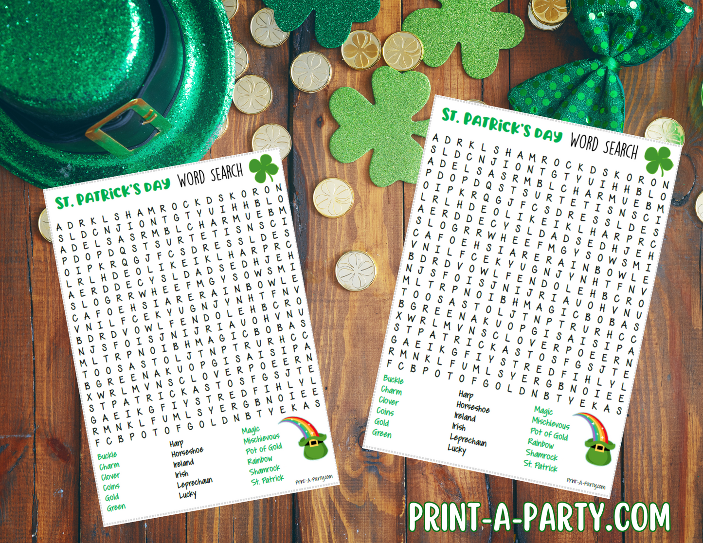 WORD SEARCH: St. Patrick's Day Word Search | Classroom Word Search | Party Word Search Printable - INSTANT DOWNLOAD