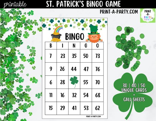 St. Patrick's Day Bingo Printable | Number Game