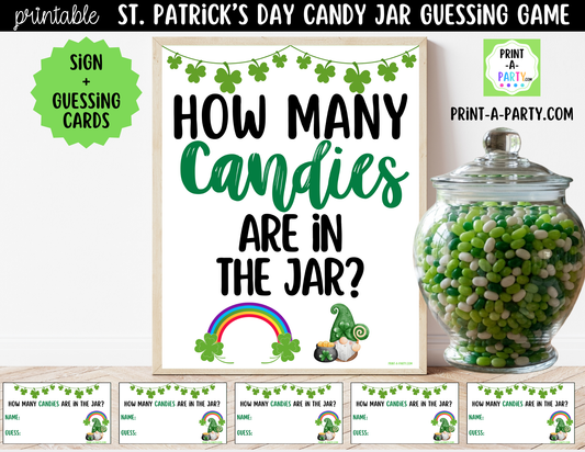 St. Patrick's Day Candy Jar Guessing Game Printable