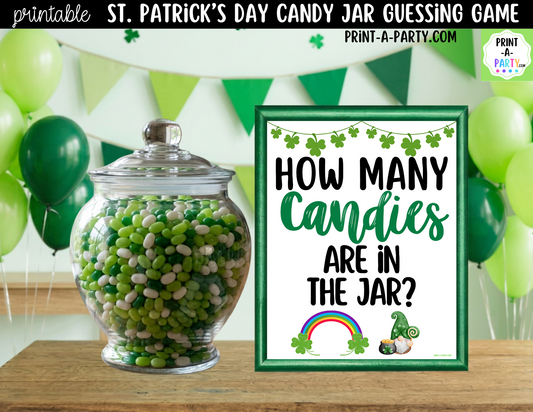 St. Patrick's Day Candy Jar Guessing Game Printable