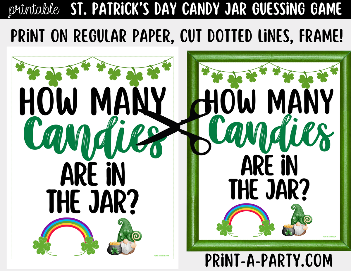 St. Patrick's Day Candy Jar Guessing Game Printable