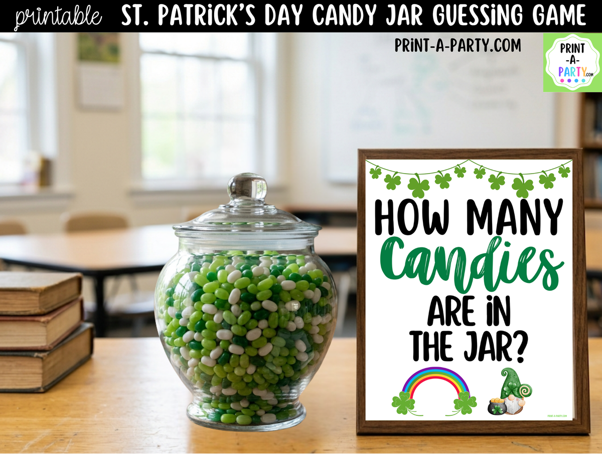 St. Patrick's Day Candy Jar Guessing Game Printable