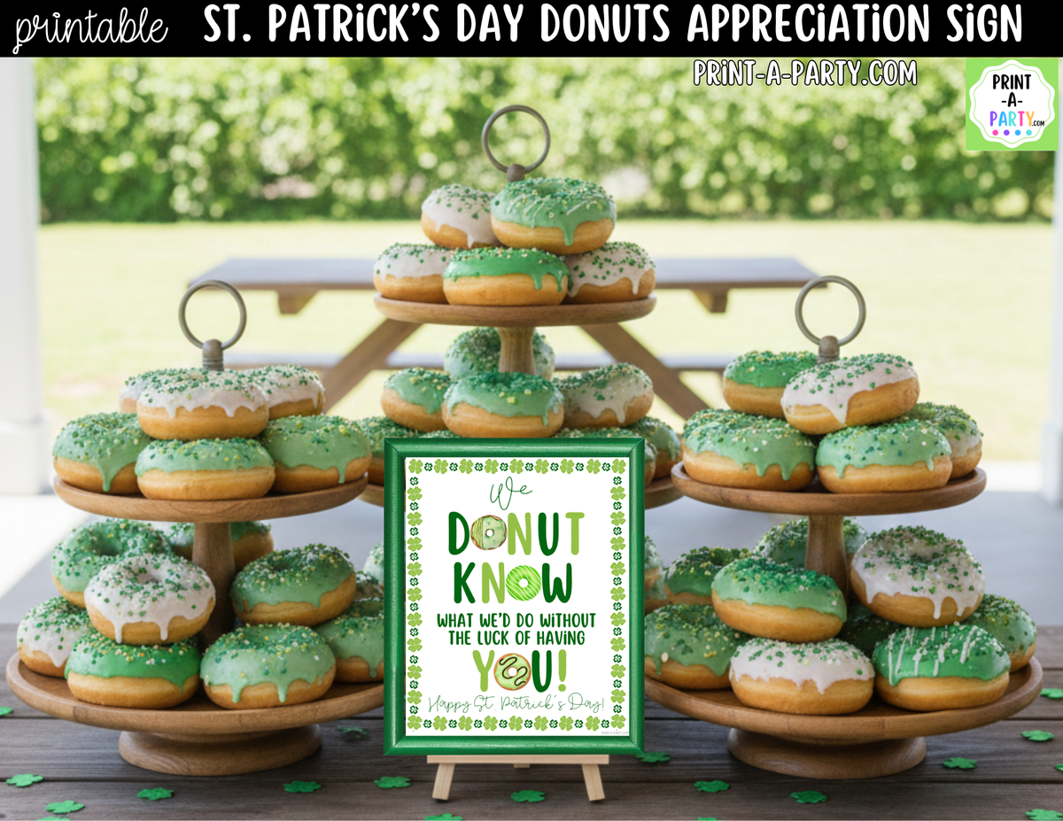 St. Patrick's Day Donut Appreciation Sign Printable