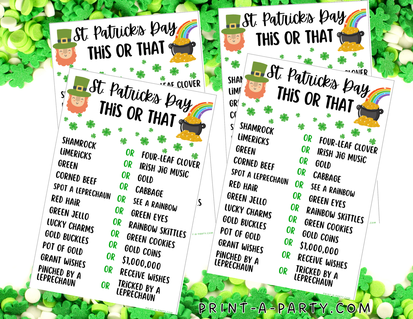 THIS OR THAT GAME: St. Patrick's Day | Leprechaun | Shamrock | Clover - INSTANT DOWNLOAD