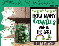 St. PATRICK'S DAY CANDY GUESSING GAME | How many candies in jar | St. Patrick's Day Party | St. Patty's Day Party DIY | Printable