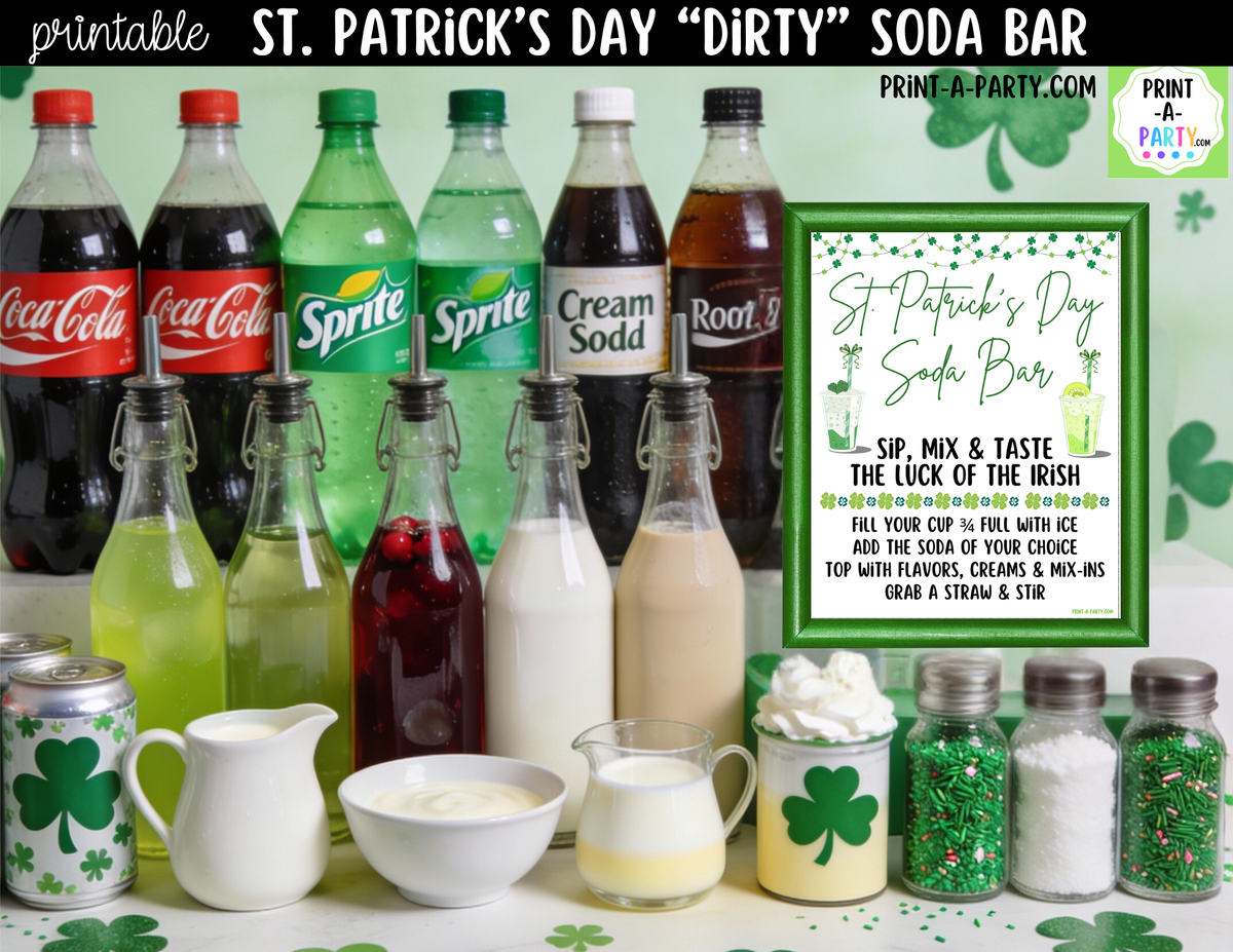 St. Patrick's Day Dirty Soda Bar Printable Kit