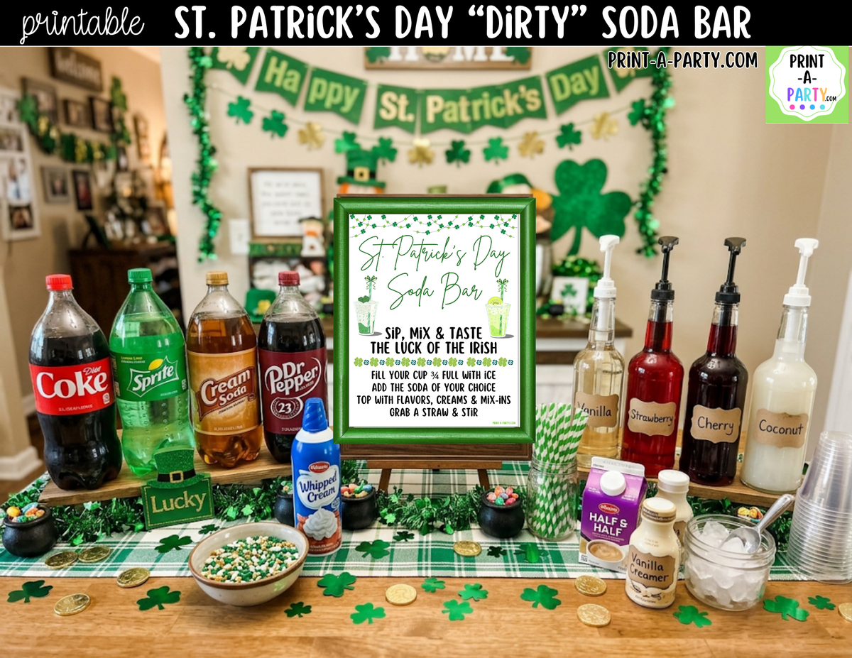 St. Patrick's Day Dirty Soda Bar Printable Kit