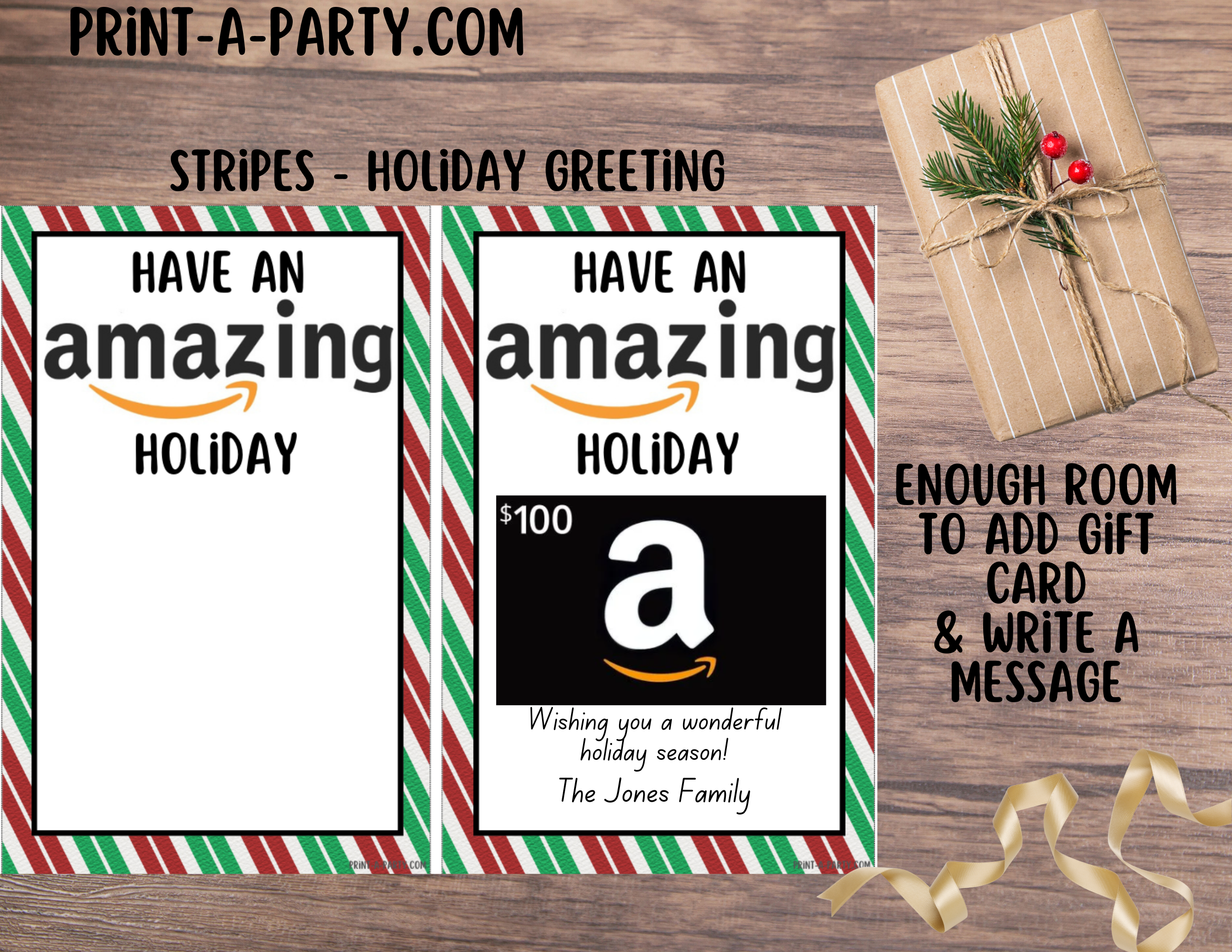 gift card amazon gift card holder printables – christmas & holiday