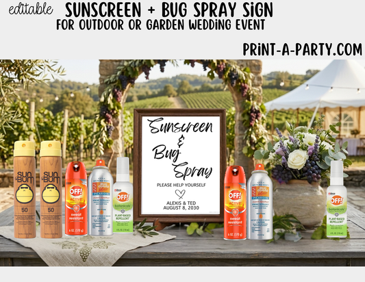 Editable Sunscreen Bug Spray Sign (8x10) – Canva Printable Template
