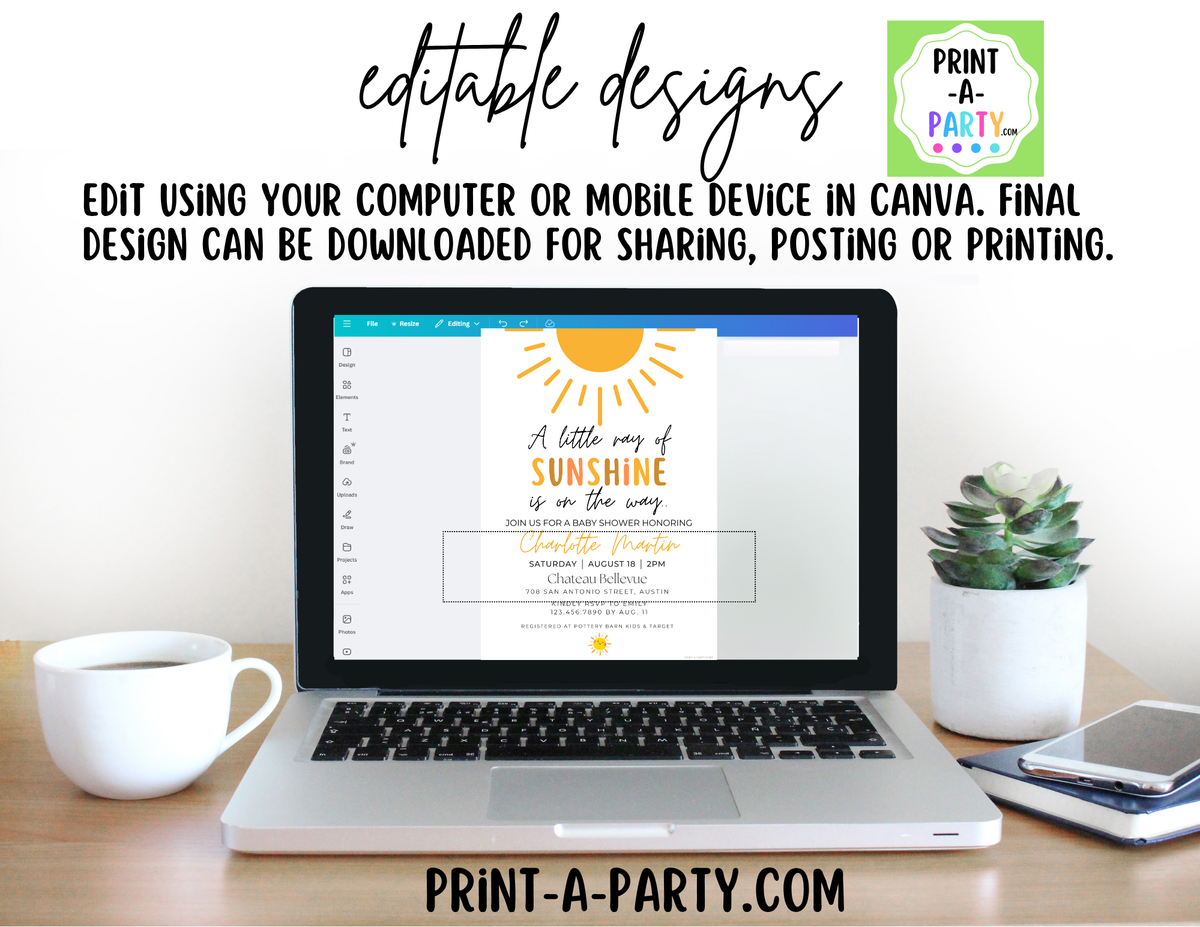 Sunshine Baby Shower Invitation | Little Ray of Sunshine
