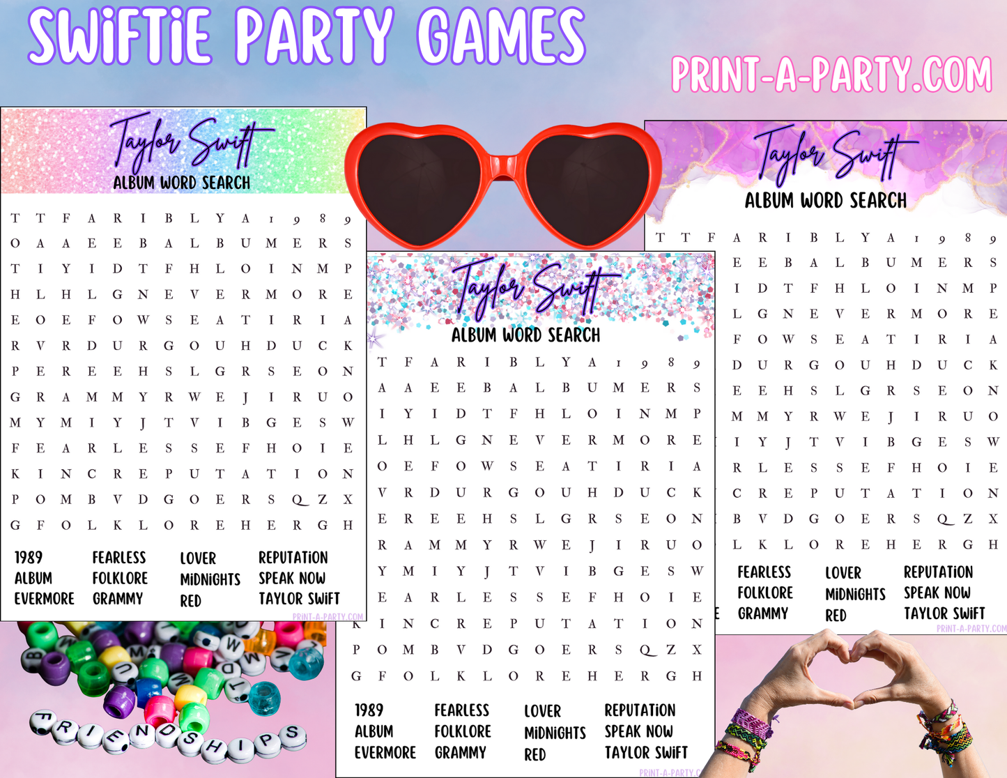 Swiftie Party Game Word Search | Taylor Word Search | Eras Tour Party | Taylor Party Game | T Swift Party Games | Swiftie Games