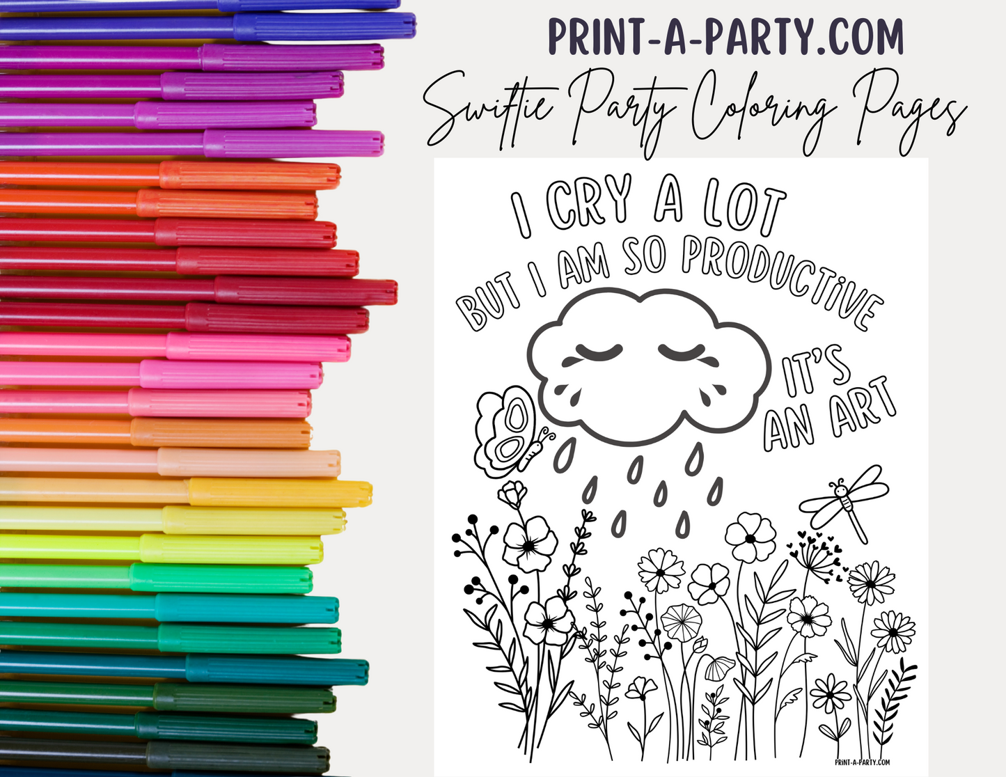 Swiftie Party Coloring Pages | Taylor Lyrics Coloring Pages | Eras Tour Idea | Taylor Party Idea | T Swift Party Idea | Swiftie Coloring Pages