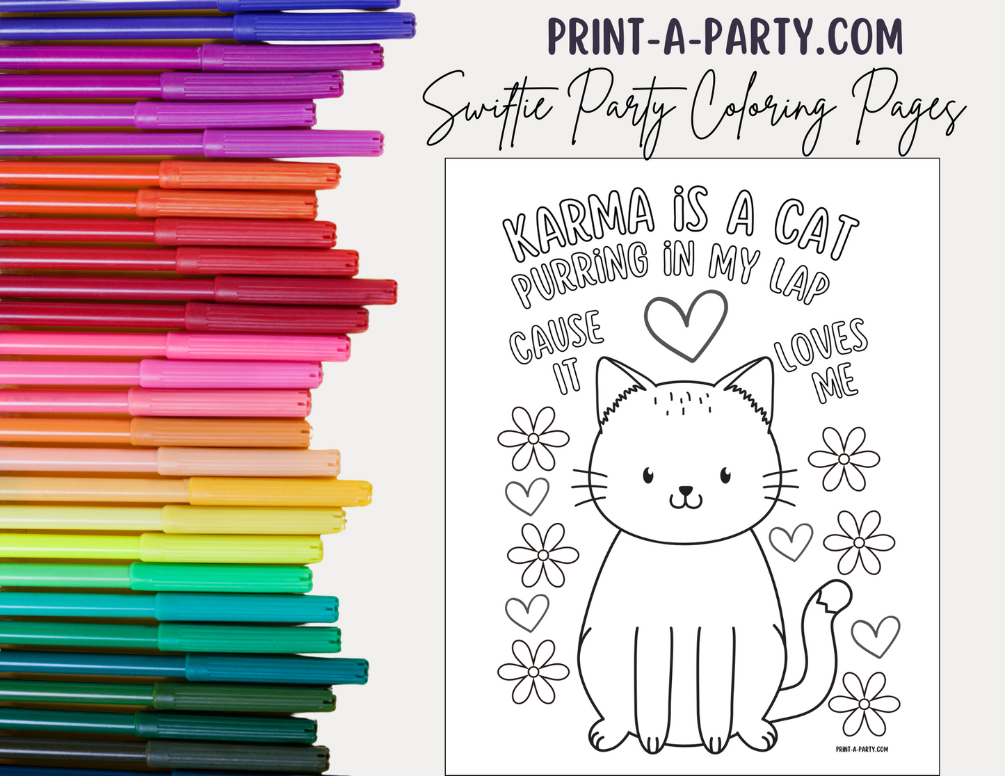 Swiftie Party Coloring Pages | Taylor Lyrics Coloring Pages | Eras Tour Idea | Taylor Party Idea | T Swift Party Idea | Swiftie Coloring Pages