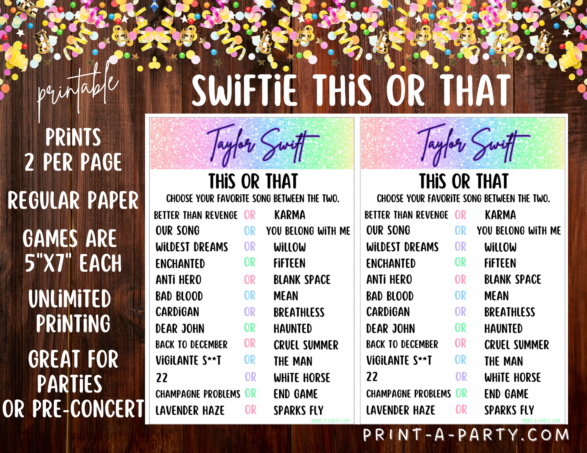 Printable Taylor Swift This or That Game - Swiftie Party Idea – PrintAParty printable-taylor-swift-this-or-that-game-swiftie-party-idea-printaparty