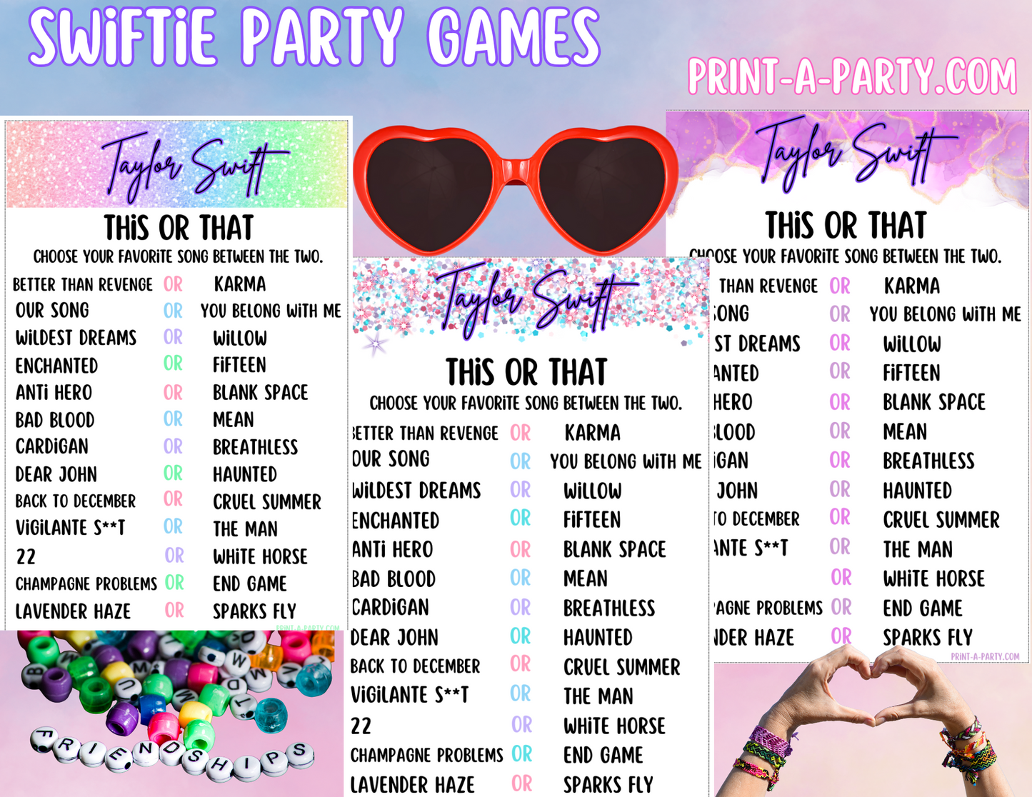 Swiftie Party Game This or That | Taylor This or That | Eras Tour Party | Taylor Party Game | T Swift Party Games | Swiftie Games