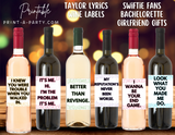 WINE LABELS: Taylor Lyrics | Swiftie Party | Eras Tour Party | Bachelorette | Girls Night Out | Girfriends | Birthday Gifts