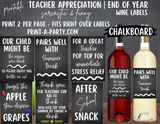 WINE LABELS: Teachers Sarcastic (6) | Teacher Appreciation Wine Label Gift | End of Year Teacher Gift Idea | Sarcastic Teacher Wine Labels