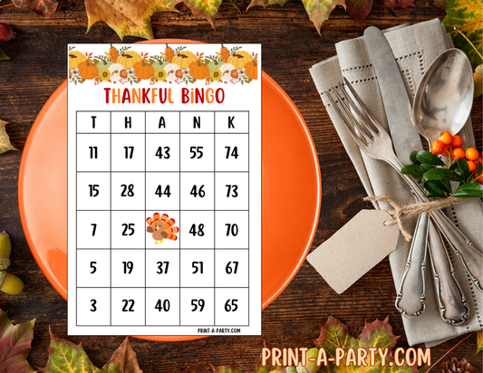 BINGO: Thanksgiving Printable Bingo Game – Fun Holiday Activity for Family & Classroom Parties