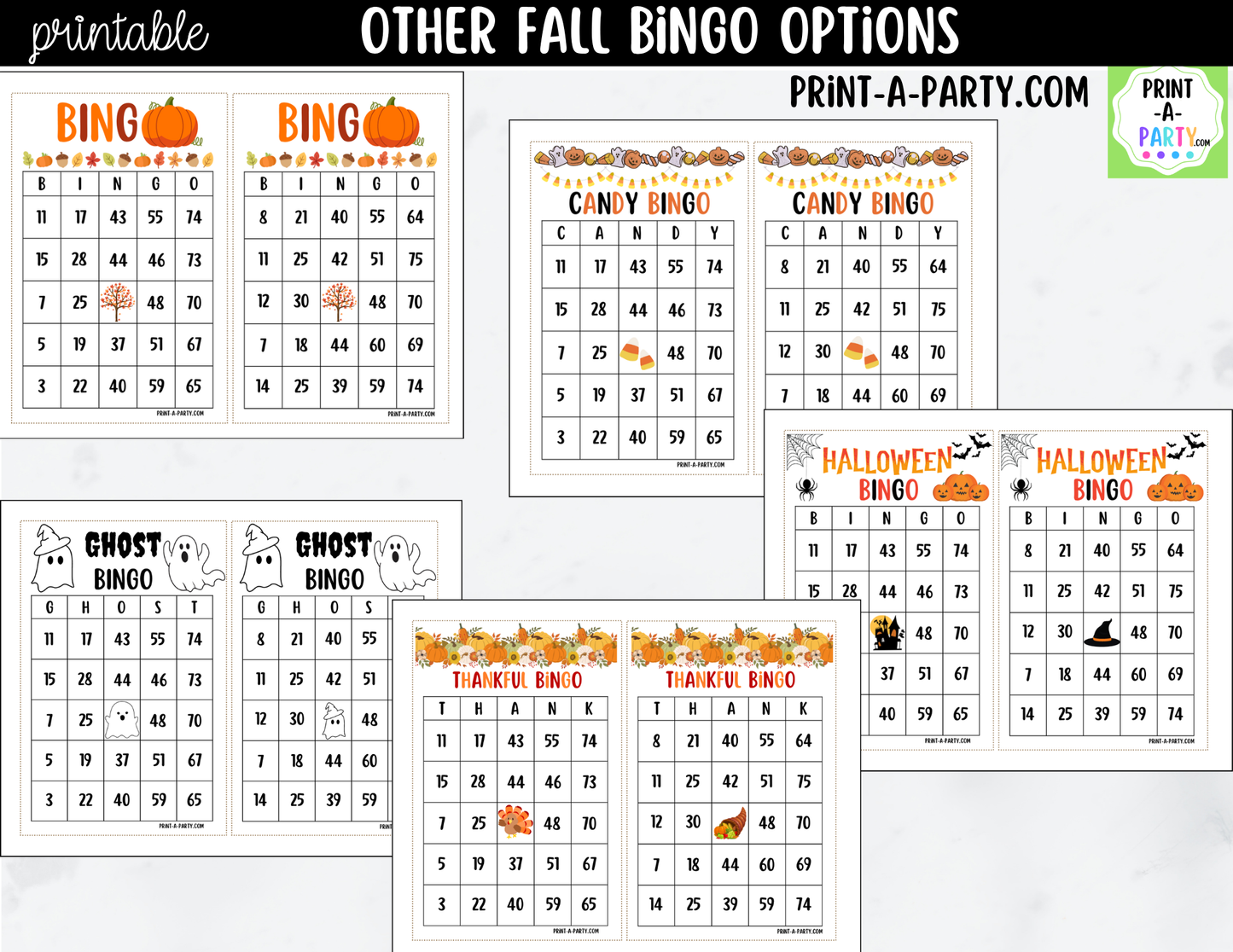 Thanksgiving Bingo Game Printable | T-H-A-N-K Holiday Party Game & Activity