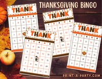 BINGO: Thanksgiving | Pilgrims | Turkey | Classrooms | Parties | Birthday | 30, 40, or 50 cards - INSTANT DOWNLOAD
