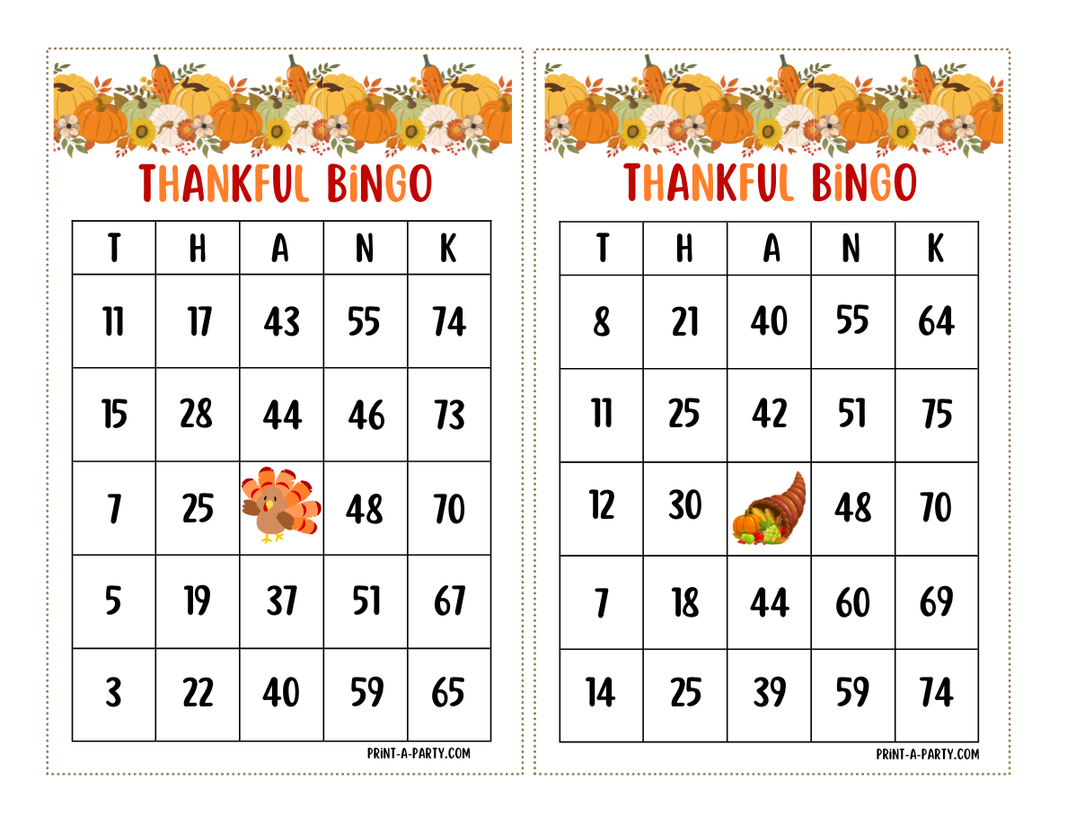 Thanksgiving Bingo Game Printable - INSTANT DOWNLOAD – PrintAParty thanksgiving-bingo-game-printable-instant-download-printaparty