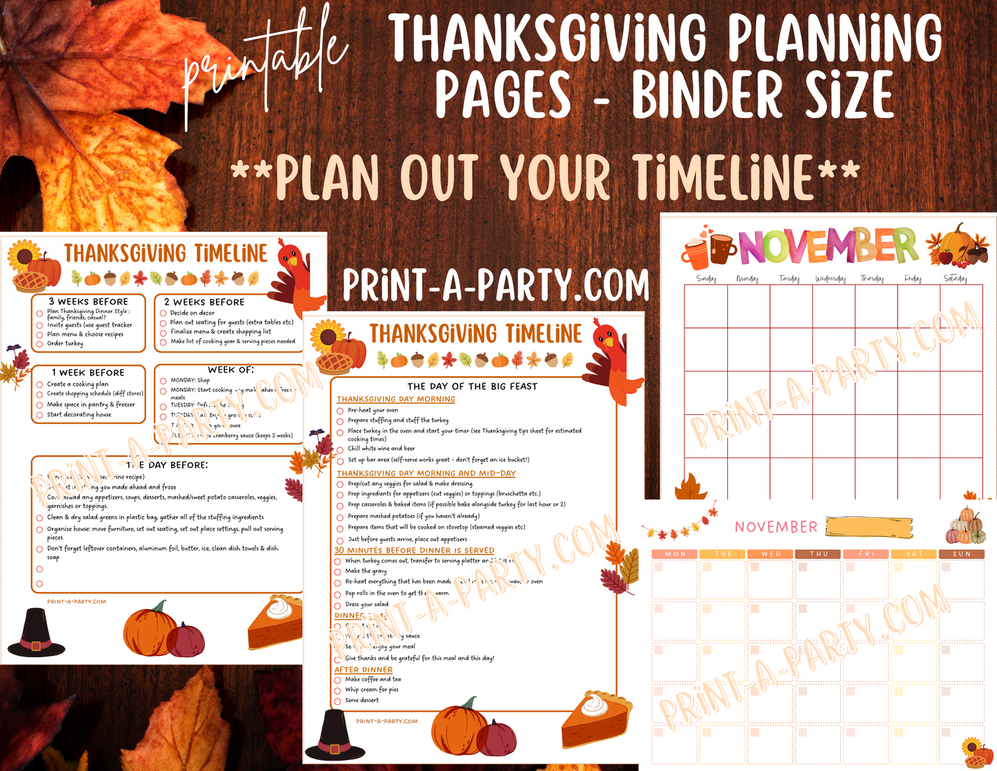 Thanksgiving Organization Binder: Thanksgiving Hosting Binder | Thanksgiving Binder | 16 pages | 8.5" x 11" Binder Size