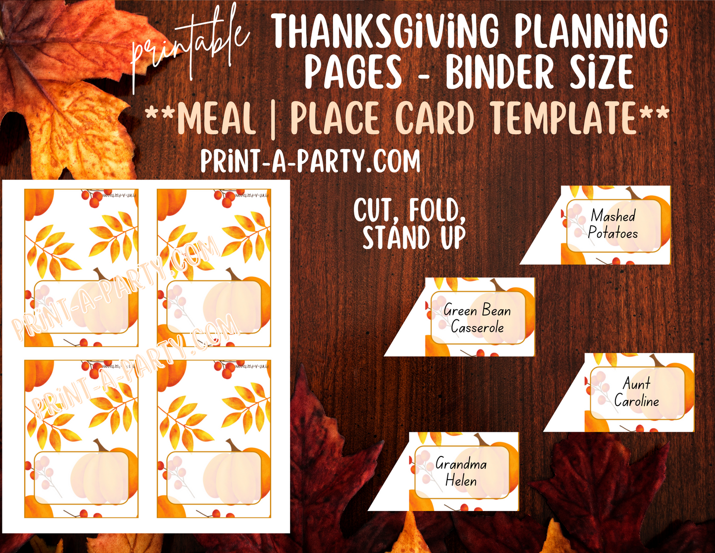 Thanksgiving Organization Binder: Thanksgiving Hosting Binder | Thanksgiving Binder | 16 pages | 8.5" x 11" Binder Size