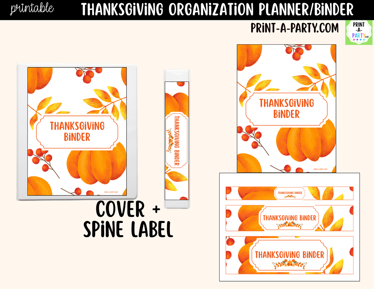 Printable Thanksgiving Planner Binder Kit | Meal Planner
