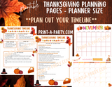 Thanksgiving Planning Pages - Planner Size | Planner Printable | 12 Pages Planner Inserts | Classic Happy Planner | Thanksgiving Organization