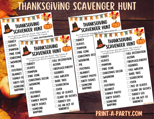 SCAVENGER HUNT GAME: Thanksgiving | Printable | Thanksgiving Game | Th ...