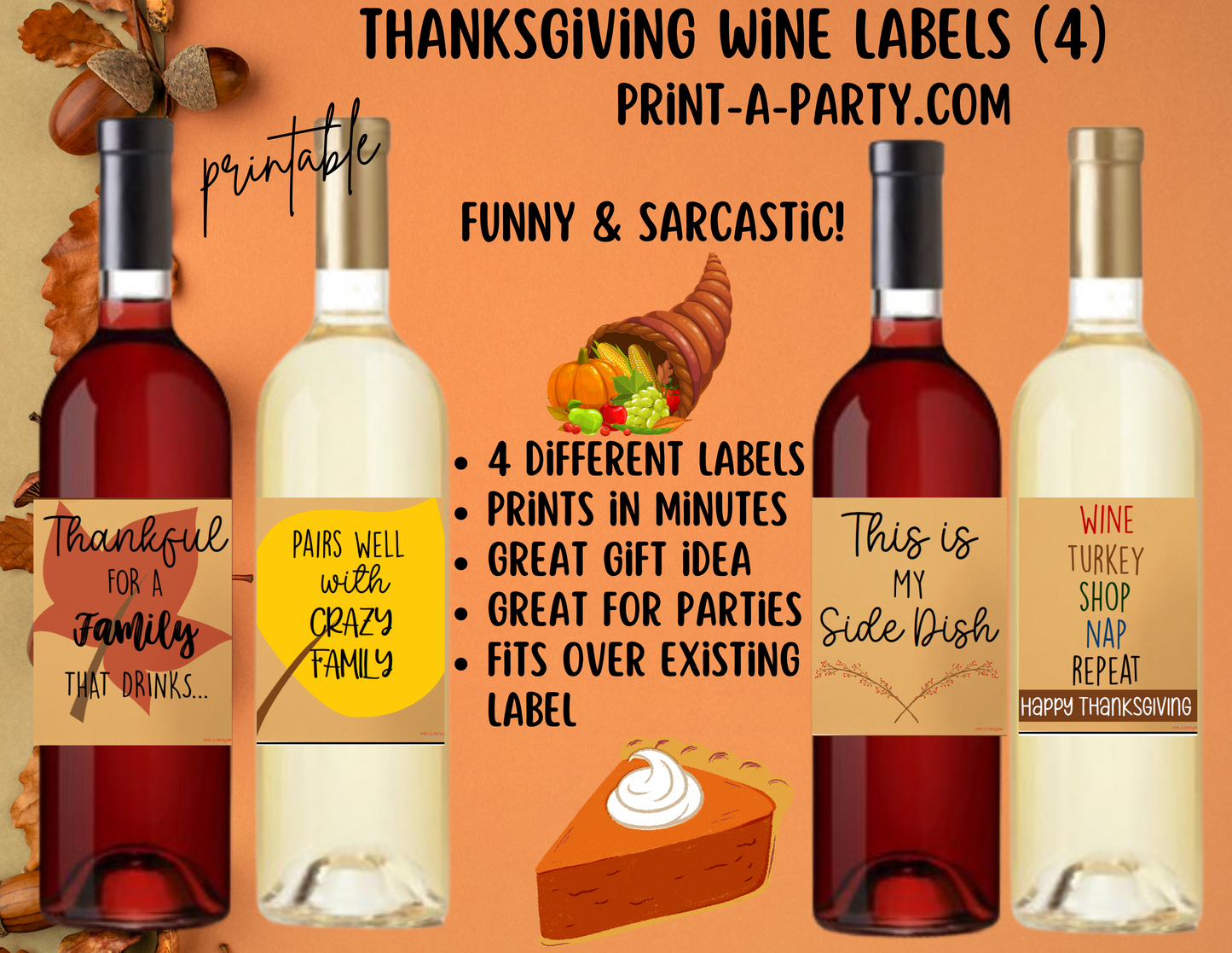 Thanksgiving Wine Labels | Printable | Funny | Sarcastic | INSTANT DOWNLOAD – PrintAParty thanksgiving-wine-labels-printable-funny-sarcastic-instant-download-printaparty