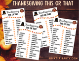 THIS OR THAT GAME: Thanksgiving Theme | Thanksgiving Game | Thanksgiving Classroom Activity