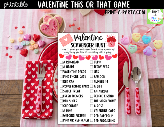 Valentine's Day This or That Game Printable – Classroom Activity