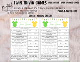 TWIN TRIVIA Game | PICK YOUR COLORS | GENDER NEUTRAL | TWIN GIRLS | TWIN BOYS | Twin Baby Shower Idea | Twin Baby Shower Activities - INSTANT DOWNLOAD
