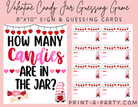VALENTINE CANDY JAR GUESSING GAME | How many candies in jar | Valentine Party DIY | Valentine Activity | Printable