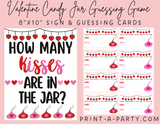 VALENTINE CANDY JAR CHOCOLATE KISSES GUESSING GAME | How many kisses in jar | Valentine Party DIY | Valentine Activity | Printable