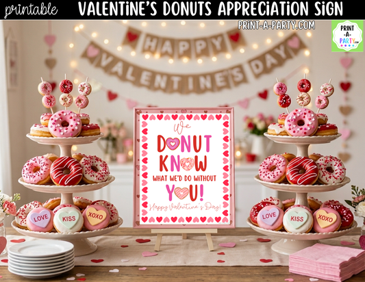 Valentine's Day Donut Appreciation Sign Printable – 8x10