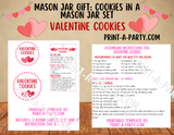 MASON JAR COOKIE GIFT: Valentine Cookies in a Mason Jar | Mason Jar Gift Kit | Valentine's Day Mason Jar Gift | Mason Jar Gift Idea