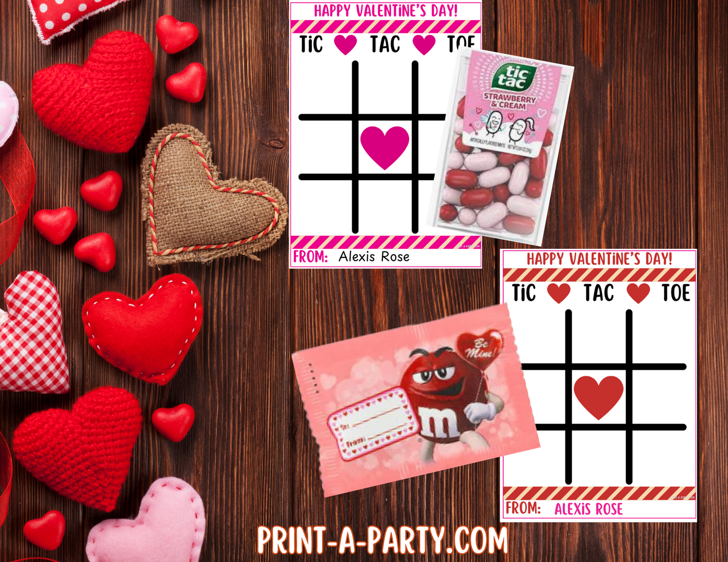 Valentine EDITABLE TEMPLATE: TIC TAC TOE VALENTINE CARD - EDITABLE PRINTABLE | Valentine's Day Party | Kid's Valentines | Valentine Tic Tac Toe Game