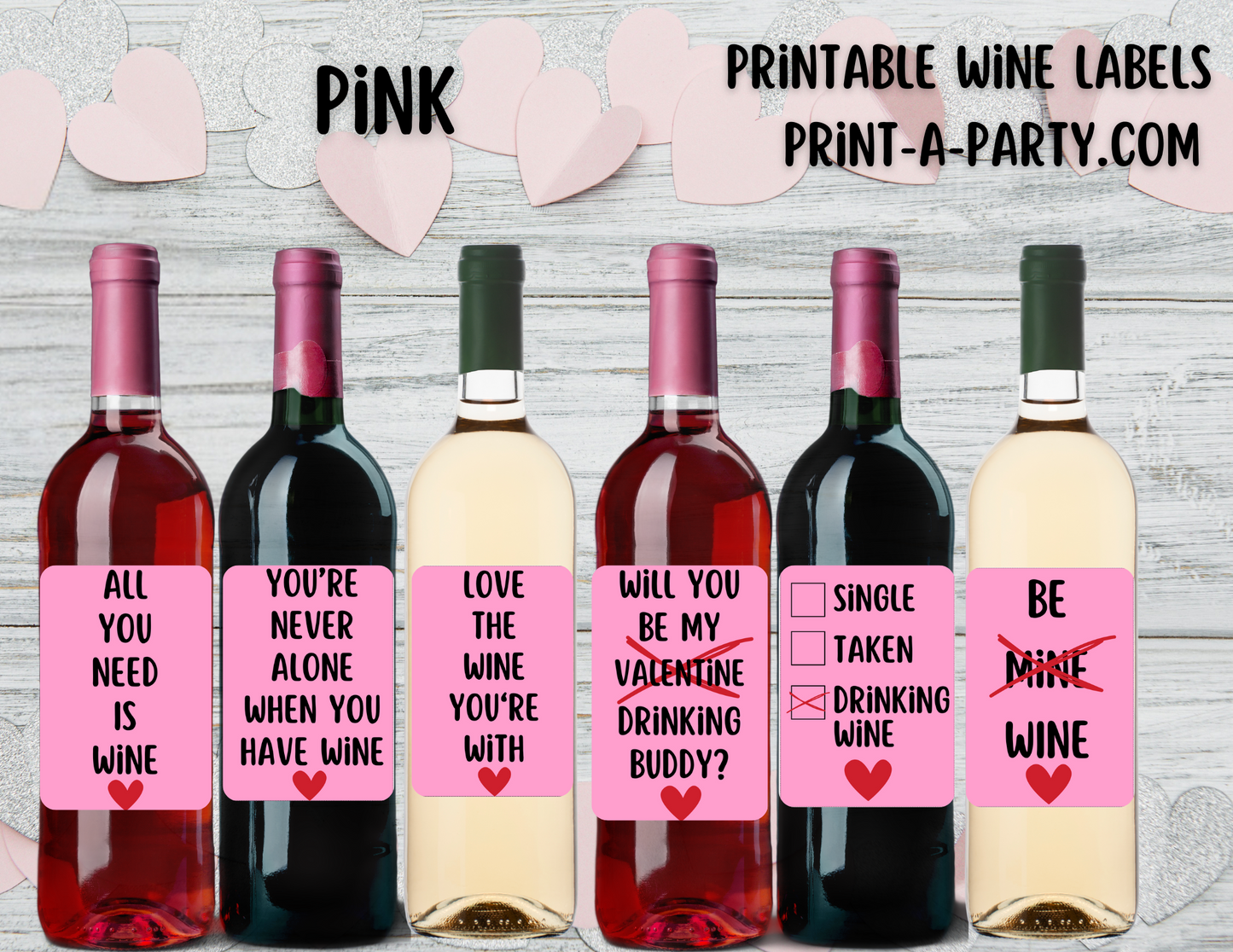 WINE LABELS: Valentine's Day Sarcastic Wine Labels | Valentine Wine | Galentines | Valentine Gift Idea