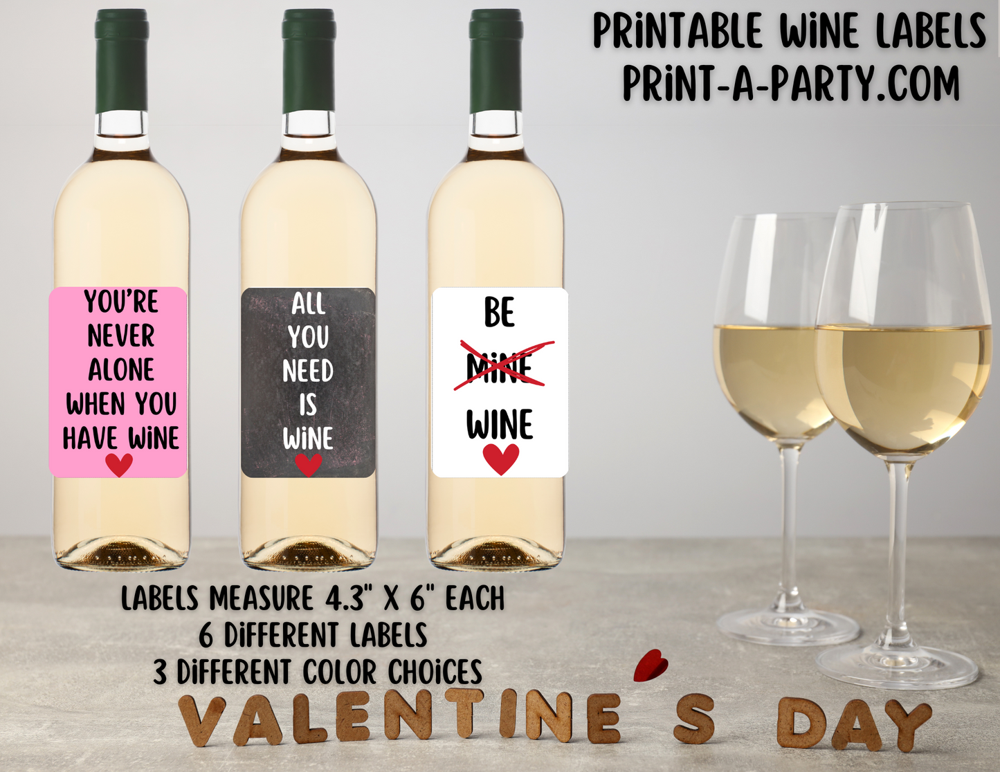 WINE LABELS: Valentine's Day Sarcastic Wine Labels | Valentine Wine | Galentines | Valentine Gift Idea