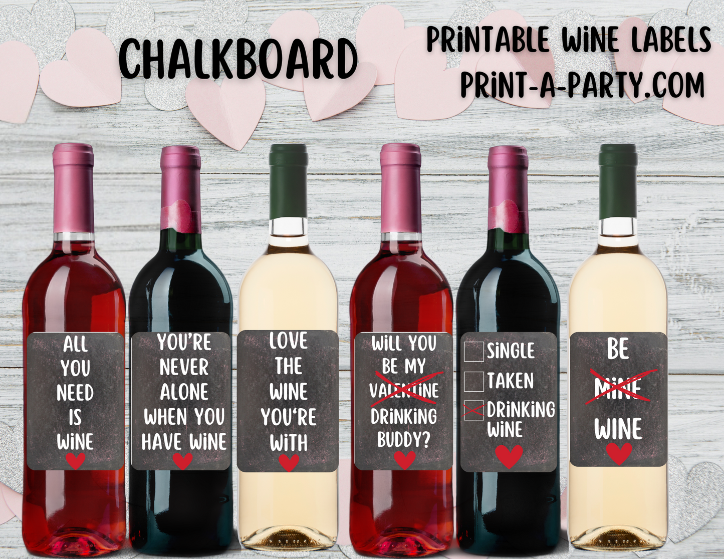 WINE LABELS: Valentine's Day Sarcastic Wine Labels | Valentine Wine | Galentines | Valentine Gift Idea