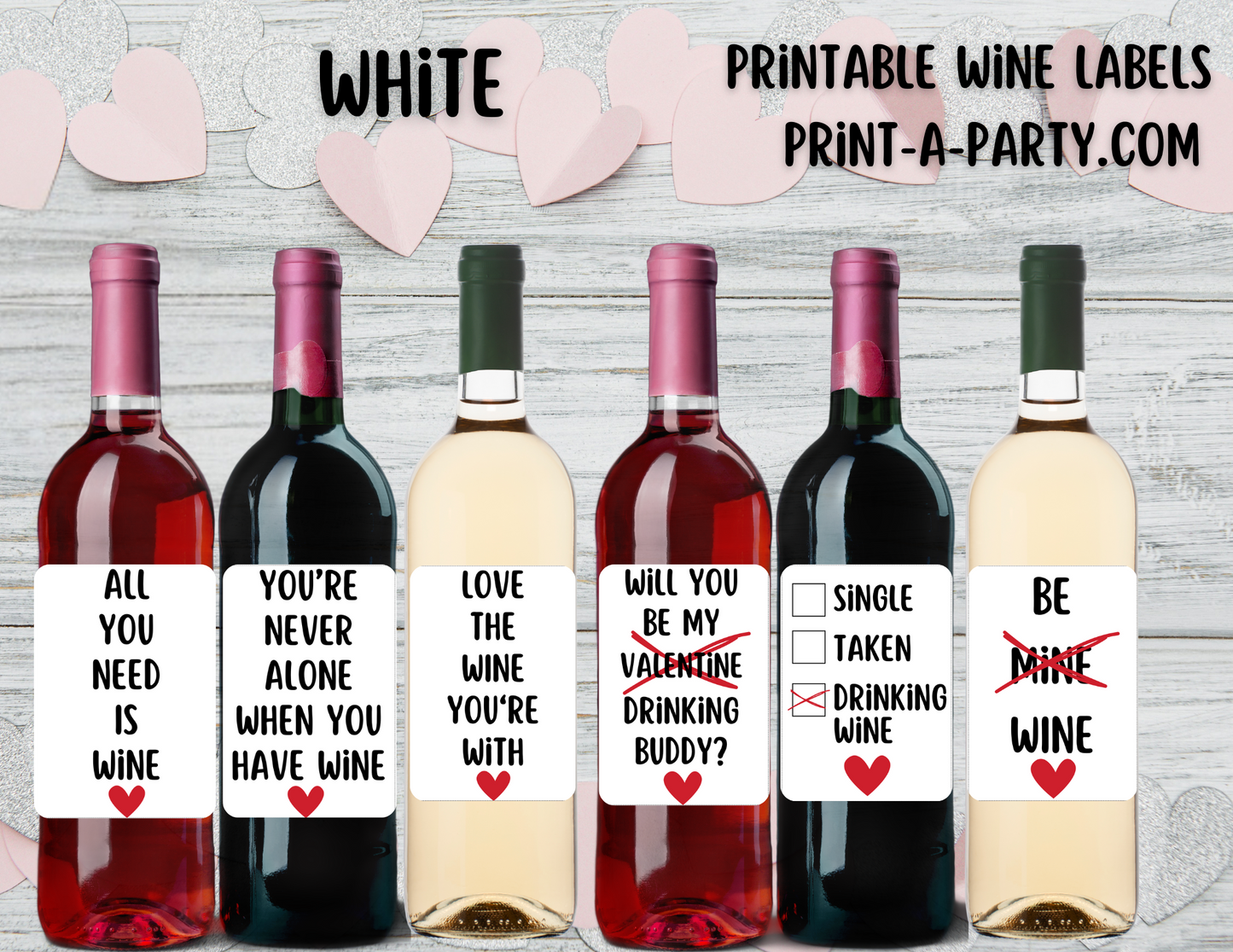 WINE LABELS: Valentine's Day Sarcastic Wine Labels | Valentine Wine | Galentines | Valentine Gift Idea