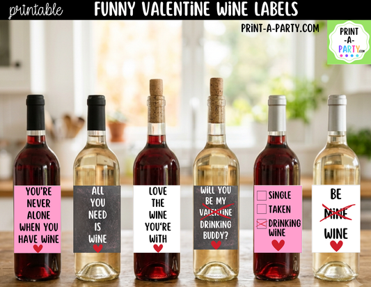 Valentine's Day Wine Labels Printable – Funny & Romantic