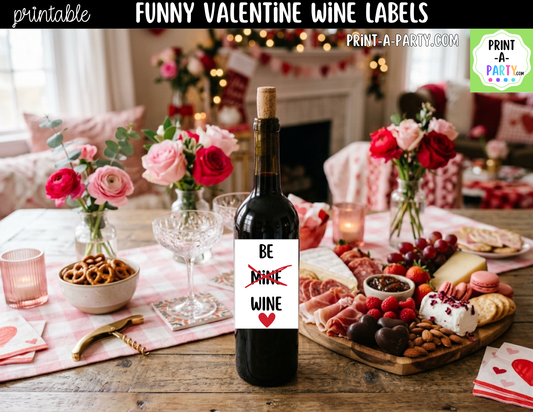 Valentine's Day Wine Labels Printable – Funny & Romantic