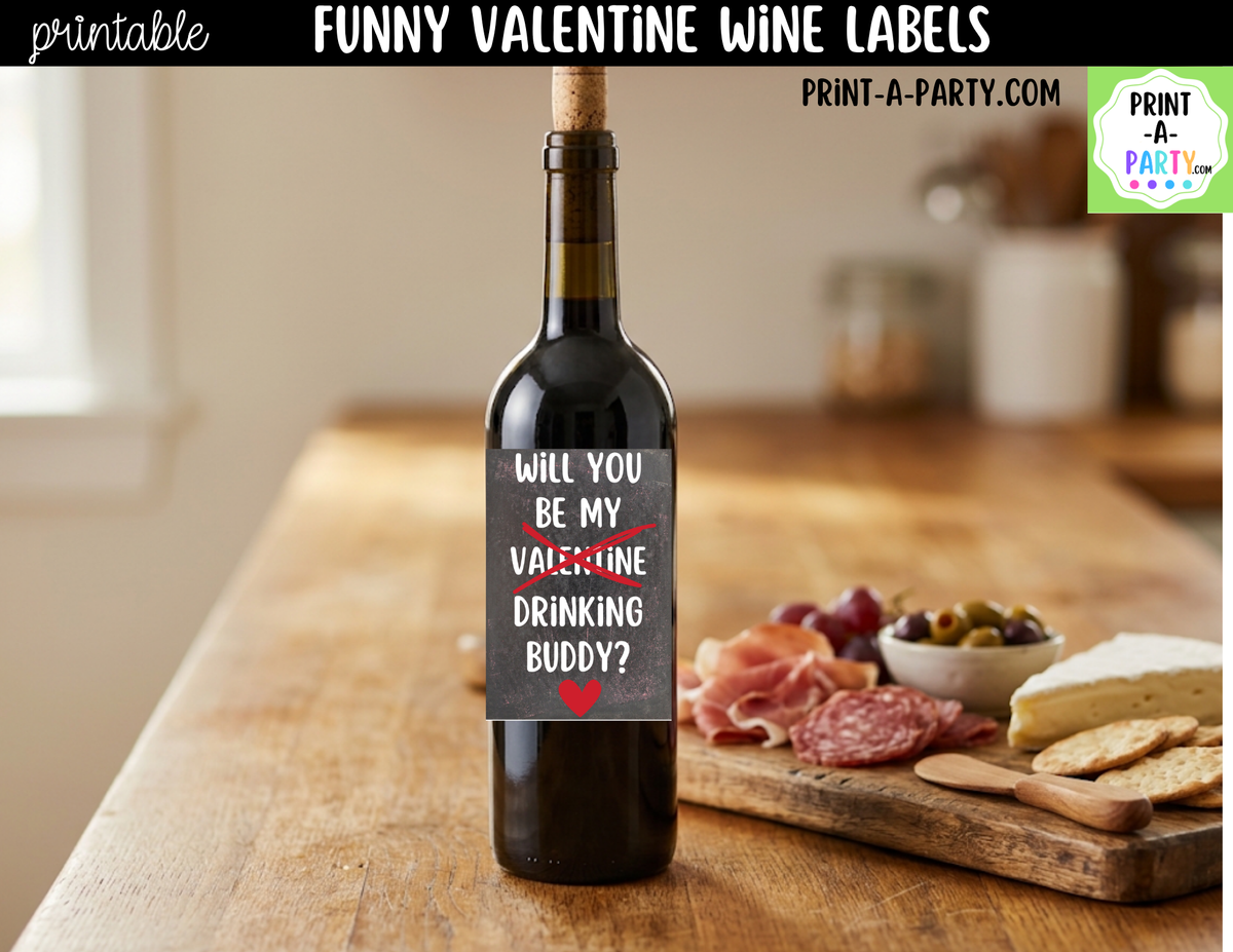 Valentine's Day Wine Labels Printable – Funny & Romantic